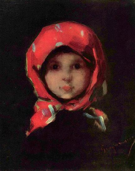 Nicolae Grigorescu Portrait of a little girl oil painting image